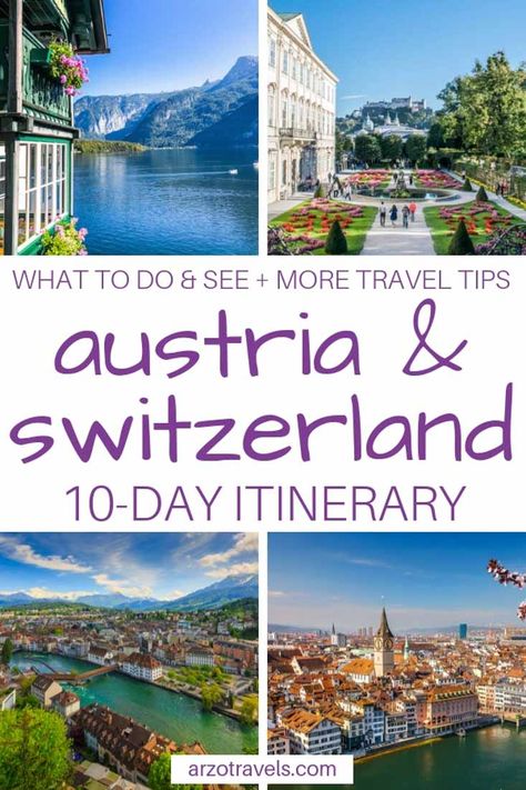 Planning a trip to gorgeous Switzerland and Austria and wondering about what to see, how to get around? Here is my 10-day itinerary (you could also do it in one week) for Austria and Switzerland - how to see the best of both countries in a nutshell. 5 Days In Switzerland, Blausee Switzerland, Switzerland Travel Itinerary, Best Of Switzerland, Switzerland Itinerary, Switzerland Vacation, Places In Switzerland, Visit Switzerland, Austria Travel