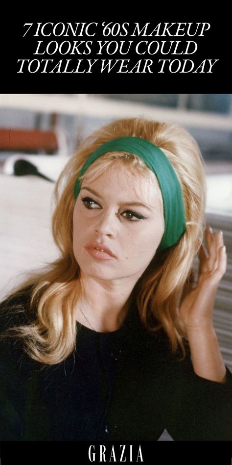 7 Iconic ‘60s Makeup Looks You Could Totally Wear Today - Bridget Bardot's 60's make up Brigitte Bardot Hair, Bardot Hair, Bridgette Bardot, 1960s Hair, 60s Hair, Mod Hair, Bridget Bardot, French Beauty, Farrah Fawcett