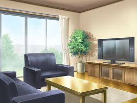 Anime Landscape: Living room (Anime Background) Anime House Living Room, Anime Background Living Room, Anime Interior Design, Anime House Interior, Sala Anime, Anime Room Background, Living Room Anime, Anime Living Room, Show Hairstyles