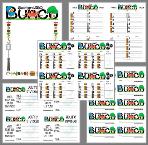 All Themes - Bunco Printables Backyard Bbq Table, Bunco Printables, Bunco Themes, Wine Markers, Bunco Party, Bbq Table, Borders For Paper, Picnic Party, Backyard Bbq