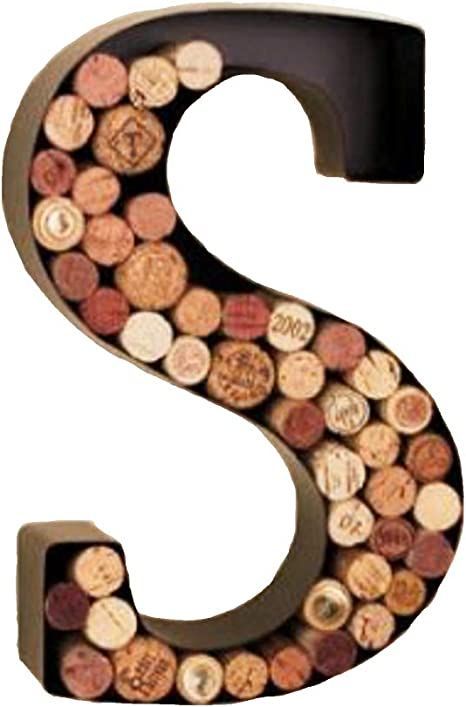 kcalB ,DTL yb S retteL - redloH kroC eniW margono M Cork Keepsake, Metal Wall Letters, Wine Cork Holder, Monogram Wall Decor, Frugal Wedding, Cork Holder, Table Top Wine Rack, F H, Wine Decor