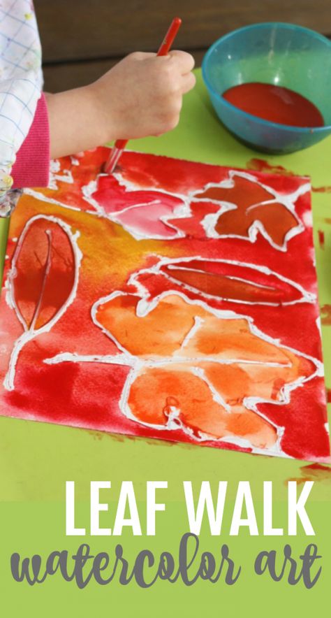 This leaf walk watercolor art activity is the perfect combination of outdoor play and art! Such a fun activity! Leaf Activities, Tree Study, Fall Preschool, Art Activity, Fall Art, Fall Theme, Fall Crafts For Kids, Autumn Crafts, Toddler Art