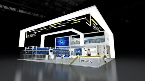 2020@DEMATIC on Behance Exhibit Design, Exhibition Booth, Exhibition Space, Exhibition Stand, Display Design, Booth Design, Exhibition Design, Design Element, Exhibitions