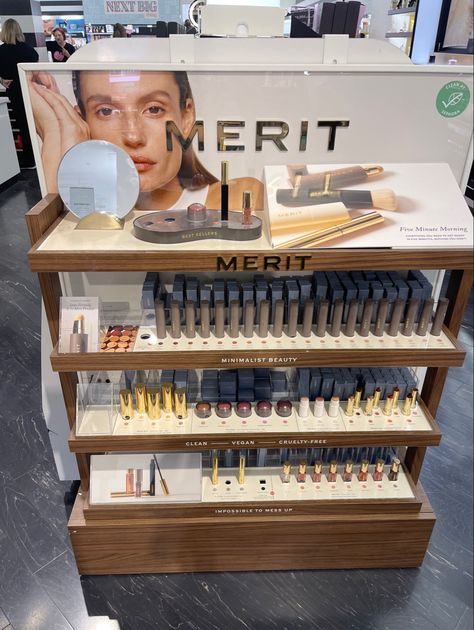 #merit #makeup #makeuplover #sephora #sephoramakeup #minimalist #minimal Merit Makeup, Makeup Room Design, 111 Skin, Sephora Store, Makeup Stand, Retail Design Display, Makeup Display, Makeup Logo, Minimalist Beauty