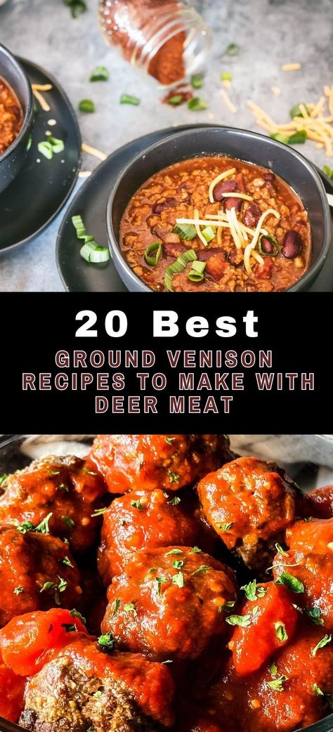 Whether you’re a seasoned venison lover or a newcomer to consuming this lean wild game meat, all of these recipes are sure to tantalize your tastebuds, so continue to use up those pounds of ground venison in your freezer. How To Process Deer Meat, How To Make Venison Not Gamey, Venison Mince Recipes, Venison Ground Meat Recipes, Ground Deer Meat Recipes, Ground Deer Recipes, Venison Burger Recipes, Deer Recipes Venison, Deer Burger Recipes