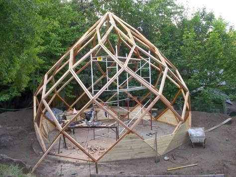 Geodesic Dome Greenhouse, Dome Greenhouse, Dome Building, Geodesic Dome Homes, Dome Structure, Geodesic Domes, Dome Homes, Dome Home, Dome House