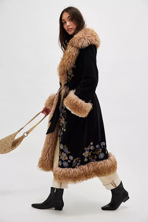 The Holiday Unexpected Collection | Free People Cute Fall Clothes For Women, Polish Folk Clothing, Red Afghan Coat, Fashionable Winter Coat, Cottagecore Winter Coat, German Winter Fashion, Best Winter Jackets For Women, Winter Long Coat With Floral Embroidery, Winter Floral Embroidered Long Coat