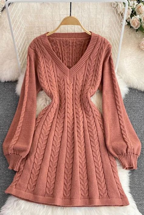 What a perfect piece!!! Delicious to the touch and extremely soft. And the quality is excellent even premium! I'm impacted and crazy to dress my child soon. RSRs Romantic Essence, Short Dress Styles, Fashionable Clothes, Elegant Dresses For Women, Long Sleeve Sweater Dress, Thanksgiving Outfit, Long Puff Sleeves, Dress Elegant, Lantern Sleeve