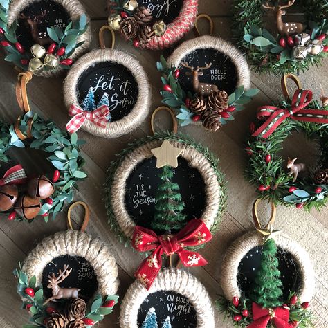 Mason jar lid ornaments by @creativemewzings Mason Jar Lids Christmas Crafts, Jar Lid Christmas Crafts, Ball Jar Ring Crafts, Canning Jar Lid Christmas Ornaments, Diy Mason Jar Lid Ornaments, Mason Jar Lid Rings Crafts, Mason Jar Tops Crafts, Mason Jar Lids Christmas Ornaments, Mason Jar Ring Crafts Christmas