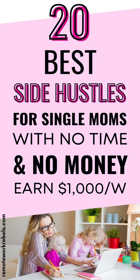 20 best side hustles for busy moms. Take a look at this big list of side hustles for single moms and working moms. If you're a stay at home mom who needs extra cash, these simple passive income ideas or Moms are a good place to start. Learn how to make easy side cash even while looking after the kids. Best Side Hustles, Money Tattoo, Passive Income Ideas, Single Moms, Mom Jobs, Making Extra Cash, Social Media Jobs, Side Money, Income Ideas