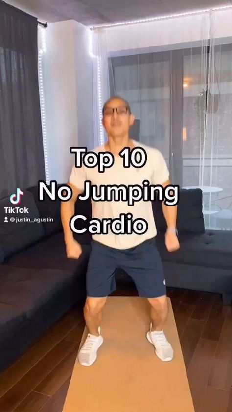 Low Impact Wall Workout, Beginner Workout At Home No Jumping, No Jump Workout, Simple Cardio Exercises, At Home Cardio Workout No Jumping, Cardio Workout No Jumping, Non Jumping Cardio, No Jump Cardio At Home, Easy Home Exercises