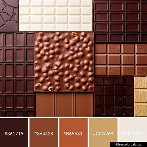 Chocolate | Browns | Warm Fall Colors | Color Palette Inspiration. | Digital Art Palette And Brand Color Palette. National Chocolate Day, Color Out Of Space, Chocolate Palette, Chocolate House, Color Palette Inspiration, Dairy Milk Chocolate, Fall Palette, Milk Color, Art Palette