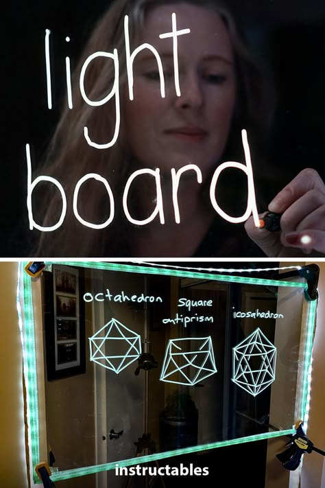 Led Projects Diy, Diy Light Board, How To Make Black On Led Lights, Led Note Board, Light Board Ideas, Lightboard Ideas, Led Lights Office, Acrylic Board Ideas, Diy Led