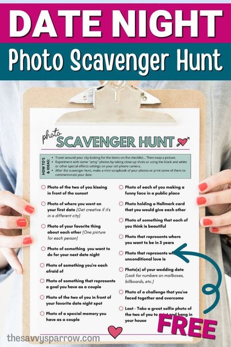 Looking for fun and cheap date night ideas? Try this couples scavenger hunt! Use the free printable scavenger hunt for couples, and drive around finding the items on the list and taking photos. This printable romantic selfie scavenger hunt is super fun and creative for date night! Couples Scavenger Hunt, Scavenger Hunt For Couples, Anniversary Scavenger Hunts, Free Printable Scavenger Hunt, Selfie Scavenger Hunt, Cheap Date Night Ideas, Easter Scavenger Hunt Clues, Romantic Scavenger Hunt, Printable Scavenger Hunt