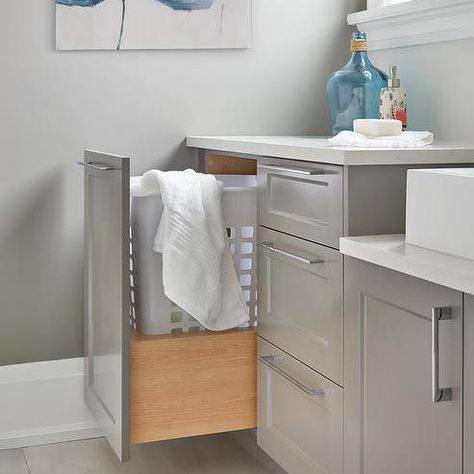 Bathroom Hampers, Pull Out Cabinet Drawers, Bathroom Chest, Laundry Box, Trash Storage, Laundry Sorting, Bathroom Vanity Storage, Closet Hacks, Bathroom Sink Cabinets