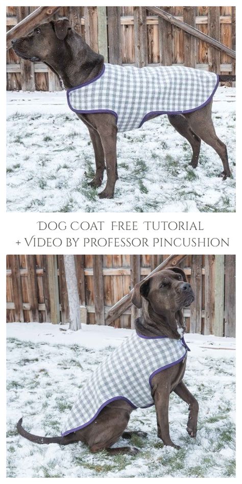 8 DIY Fabric Dog Coat Free Sewing Patterns | Fabric Art DIY Dog Jacket Pattern Free, Dog Jacket Patterns, Large Dog Coats, Fabric Art Diy, Dog Clothes Patterns Sewing, Large Dog Sweaters, Dog Coat Pattern, Small Dog Coats, Dog Sewing Patterns