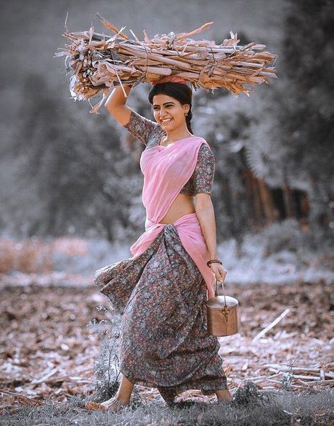 Samantha In Saree, Indian Photoshoot, How To Pose, Indian Beauty Saree, Stylish Girl, Desi, Saree, Celebrities, Pink