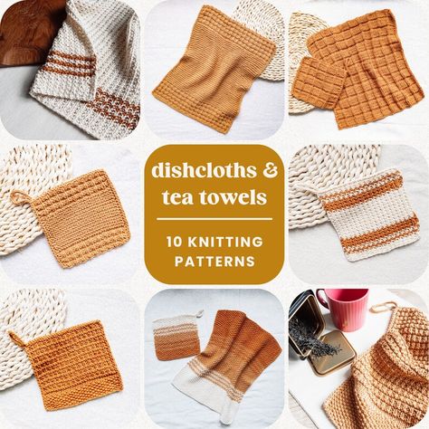 Farmhouse Kitchen Towel Knitting Pattern Set of 10, Easy Dishcloth Knitting Pattern, Knitted Tea Towel, Beginner Hand Towel Knit Pattern - Etsy Poland Knit Hand Towel Pattern, Knitting Patterns Beginner, Farmhouse Dishcloth, Towel Knitting Pattern, Stash Ideas, Easy Teas, Dishcloth Knitting Patterns, Knit Projects, Decor Crochet