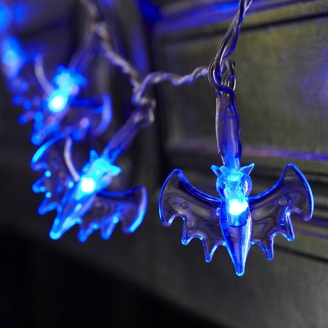 Halloween Bat Fairy Lights Bat Light, Halloween Lights Decorations, Halloween String Lights, Blue Halloween, Led Fairy String Lights, Halloween Memes, Party Scene, Halloween Lights, Theme Halloween