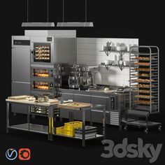 Bakery Kitchen Layout, Container Bakery, Commercial Kitchen Appliances, Bakery Shop Interior, Restaurant Kitchen Equipment, Restaurant Kitchen Design, Bakery Equipment, Meat Restaurant, Kitchen Floor Plan