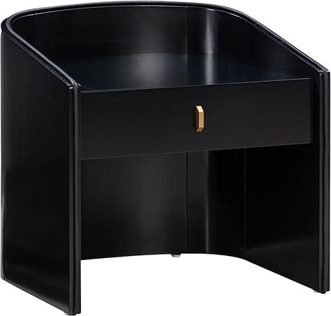 Amazon.com: Tov Furniture Collins Black Lacquer Nightstand : Home & Kitchen Transitional Nightstand, Nightstand Black, Blue Drawers, Tov Furniture, Storage Furniture Bedroom, American Signature Furniture, Value City Furniture, Retro Pop, Black Lacquer