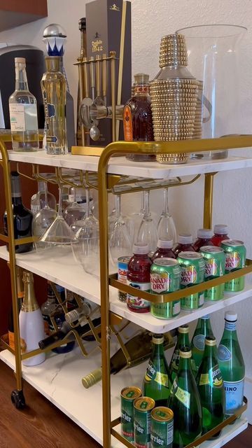 Bartesian Bar Decor, Tequila Bar Cart, Rustic Bar Cart Ideas, Mobile Bar Cart Business, Whiskey Cart, Fully Stocked Bar Cart, Bartesian Cocktail Maker Bar Cart, Rustic Bar Cart, Gold Bar Cart With Mirror