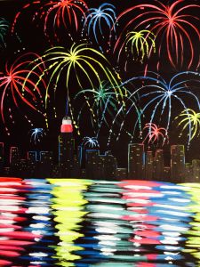 Skyline Celebration! Fireworks Painting, Pinots Palette Paintings, New Year Vibes, Decorating For Easter, Celebration Art, Firework Painting, Palette Painting, Palette Wall, Fireworks Pictures