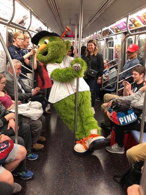 Orbit Astros Mascot, Subway In Nyc, Orbit Astros, Astros Game, Houston Astros Baseball, Red October, Astros Baseball, Sports Posters, Team Mascots