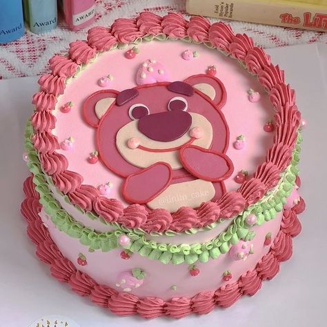 Lotso Cake Design, Pp Lotso Toy Story, Lotso Cake, Toy Story Cake Ideas, Toys Story Cake, Kue Disney, Cake Anime, Lotso Toy Story, Toy Story Birthday Cake