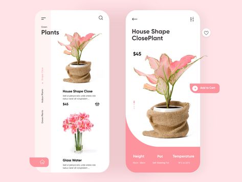 Plant Mobile, Creative App Design, Web App Ui Design, Ux Case Study, Plant App, Ui Design Dashboard, Flower App, Ui Design Trends, Cooking App