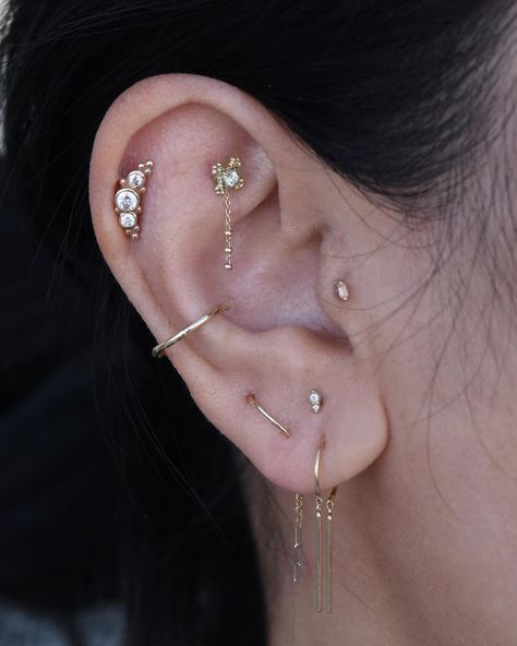 Styled this ear many moons ago! Today we upgraded the Faux Rook to �“Grace” by @mayajewelry ✨ So many new designs and styles from the safe… | Instagram Maximalist Earring Stack, Ear Project, Minimalist Ear Piercings, Earring Stack, Ear Style, Jewelry Inspo, New Designs, Stylish Jewelry, Ear Jewelry