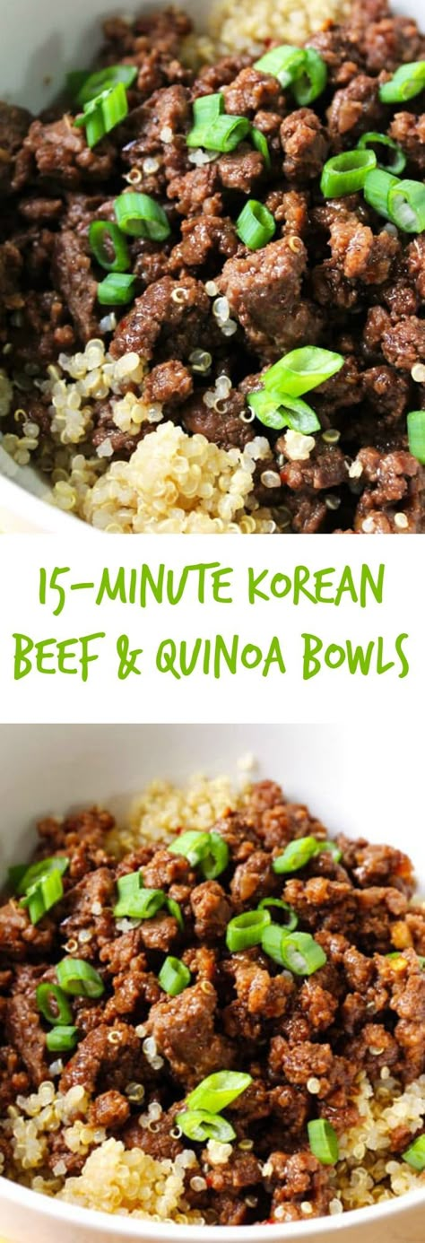 Quinoa Recipes Dinner, Korean Beef Bowl, Quinoa Recipes Easy, Quinoa Recipes Healthy, Beef Bowl, Quinoa Bowls, Beef Taco, Beef Bowls, Dirty Rice