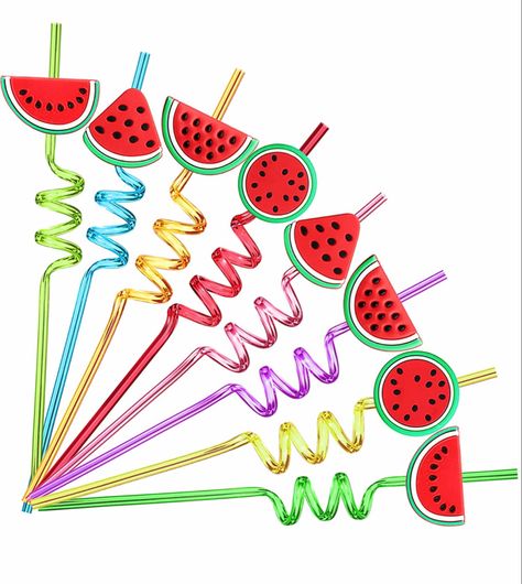 Watermelon Party Favors, One In A Melon Party, Watermelon Birthday Party, Crazy Straws, Watermelon Birthday Parties, Watermelon Drink, Cute Watermelon, Watermelon Party, Watermelon Birthday