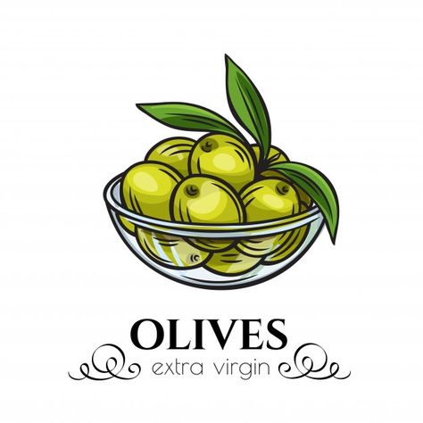 Olives Drawing, Olives Aesthetic, Olive Drawing, Olive Aesthetic, Spanish Stickers, Olive Snack, Olive Tattoo, Drawing Technology, Olive Bowl