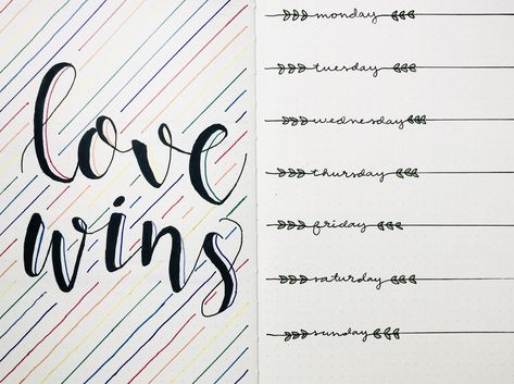 July Calligraphy, Weekly Spread Bullet Journal, Love Wins, Weekly Spread, Bullet Journaling, Bible Journaling, Calligraphy, Bullet Journal, Bible