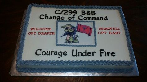 Change of Command Cake Change Of Command Cake, Promotion Ceremony, Air Force Love, Military Cake, Army Life, Patriotic Decor, Army Wife, Reception Ideas, Sugar Art