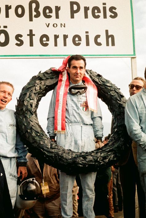 Lorenzo Bandini - Winner of the Austrian Grand Prix 1964, Richie Ginther (left) 2nd, Bob Anderson 3rd Lorenzo Bandini, Formula One Race, Austrian Grand Prix, F1 Race, Ferrari Racing, Gilles Villeneuve, Course Automobile, Formula Uno, American Racing