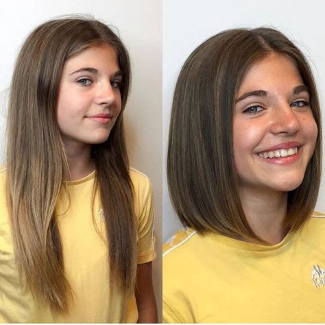 For a small contribution to my work, please click the link http://www.paypal.me/LidiaSonetto Girls Lob Haircut Kids, Haircuts For 8 Year Girl, Ulzzang Short Hair, Short Hair Cuts For Round Faces, Girls Short Haircuts, Corte Bob, Long To Short Hair, Dark Hair With Highlights, Kids Hair Cuts