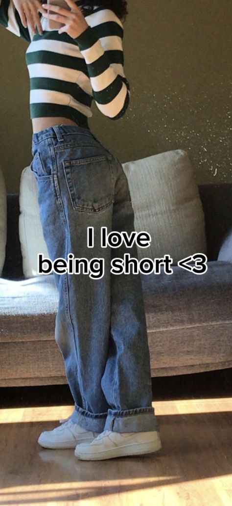 Dont ever be insecure about your height whether tall/short remember every height is hot af Short Height Insecurities, Being Short Quotes Height, Short Height Aesthetic, 4'11 Height Short People Outfits, How To Be Shorter In Height, Short Height Girls Outfit, Outfits For Insecure People, Short And Tall Couples, Short Height Girl