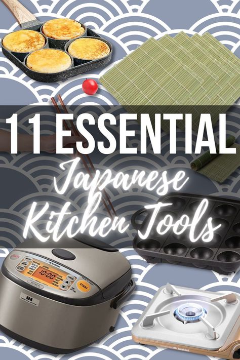 Whether you're trying to dive headfirst into Japanese cooking or just looking to challenge yourself with something new, we've made a list of some incredibly useful and helpful Japanese cooking tools we use all the time and love! Japanese Cooking Recipes // Japanese Cooking Aesthetic // Japanese Cooking Essentials // Japanese Cooking Utensils // Japanese Cooking 101 #JapaneseCooking #JapaneseCookingTools #JapaneseCookingEssentials #JapaneseCooking Recipes #JapaneseCooking101 Japanese Kitchen Essentials, Japanese Kitchen Utensils, Asian Cooking Tools, Japanese Cooking Utensils, Japanese Stuff To Buy, Japanese Cooking Tools, Asian Kitchen Gadgets, Japanese Home Gadgets, Japanese Kitchen Tools