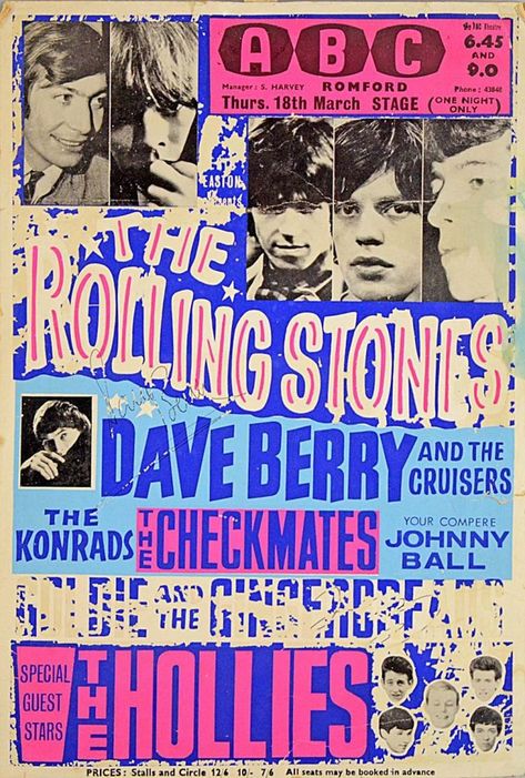 Rolling Stones Poster, Rolling Stones Concert, The Hollies, Brian Jones, Vintage Concert Posters, Music Concert Posters, Vintage Music Posters, Music Festival Poster, Ella Fitzgerald