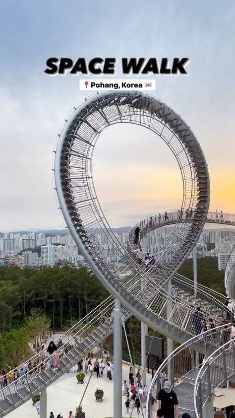 seoul.southkorea on Instagram: SPACEWALK | A must-visit destination in Pohang, Korea 🇰🇷🤩 🎥 @janicewanders_ ✨ ➕ Korea’s largest walkable art installation in the heart of… Pohang Korea, Pohang South Korea, Places In Korea, Visit Korea, Autumn In Korea, Trip To Korea, Korea Winter, Seoul Korea Travel, Travel Korea