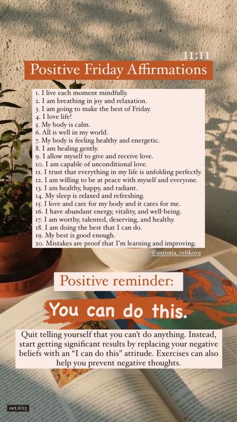 Positive Affirmations Friday Mantra, Friday Affirmations Motivation, Friday Affirmations, 5 Minutes Journal, End Of The Week, Daily Word, At Home Workout Plan, Daily Positive Affirmations, Manifestation Affirmations