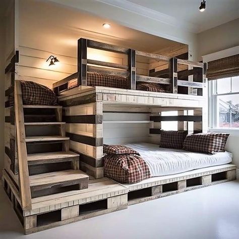 Gömda Rum, Bunk Room Ideas, Bunk Bed Rooms, Adult Bunk Beds, Bed Frame Plans, Diy Bunk Bed, Bunk Beds Built In, Shoelace Patterns, Bunk Rooms