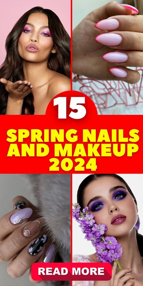 This spring, the nails and makeup trends of 2024 are all about simplicity and elegance. Short, 2024 gel nails in light, bright colors are the rage, along with simple, natural makeup looks. These trends are perfect for those with brown eyes, offering a soft, aesthetic appearance. The designs are not just trendy but also provide great inspiration for creative, yet easy-to-follow looks. Light Soft Aesthetic, Simple Natural Makeup Looks, Nails And Makeup, Pastel Eyeshadow, Bold Red Lips, Purple Eyeshadow, Gel Designs, Bright Nails, Soft Aesthetic