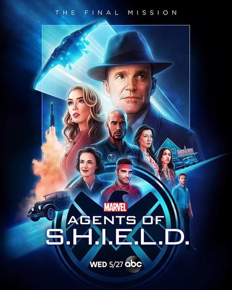 Get Ready For The Final Mission of 'Marvel's Agents of S.H.I.E.L.D.' With New Poster | Marvel Shield Cast, Luke Mitchell, Iain De Caestecker, Marvel Movie Posters, Marvel Agents Of Shield, Marvels Agents Of Shield, Phil Coulson, James Spader, رعب نفسي