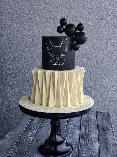 Frenchie Birthday Cake, Frenchie Cake, French Bulldog Cake, Boston Terrier Cake, Bulldog Cake, Dog Themed Birthday Party, Animal Cakes, Dog Cakes, Animal Cake