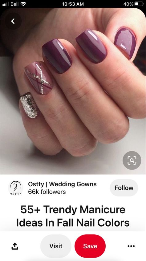 Fall Nail Colors, Purple Hues, Nails Design, Nail Design, Nail Colors, Wedding Gowns, Manicure, Nail Designs, Nails