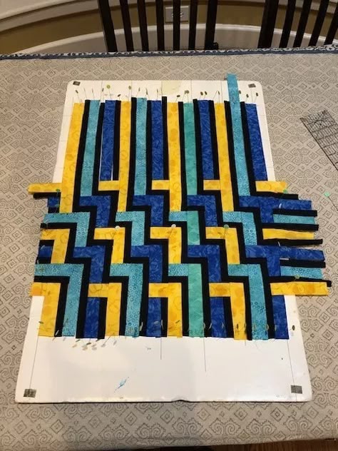 Fabric Weaving Patterns, Weave It Be Quilt Pattern, Ribbon Weave Quilt Pattern, Log Cabin Weaving Pattern, Weaving Fabric Strips, Woven Ribbons Quilt Pattern, Woven Patchwork Quilt Template, Weaving Fabric, Fabric Weave