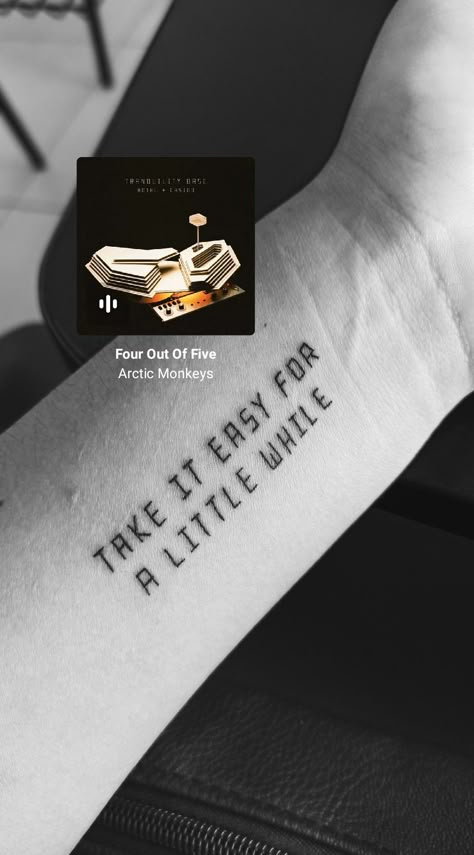 Arctic Monkeys Lyric Tattoo, Attic Monkeys Tattoo, Tlsp Tattoo, Arctic Monkeys Tbhc Tattoo, Minimalists Tattoos, The Nbhd Tattoo, Monkeys Tattoo, Arctic Monkeys Tattoo, Song Lyric Tattoos